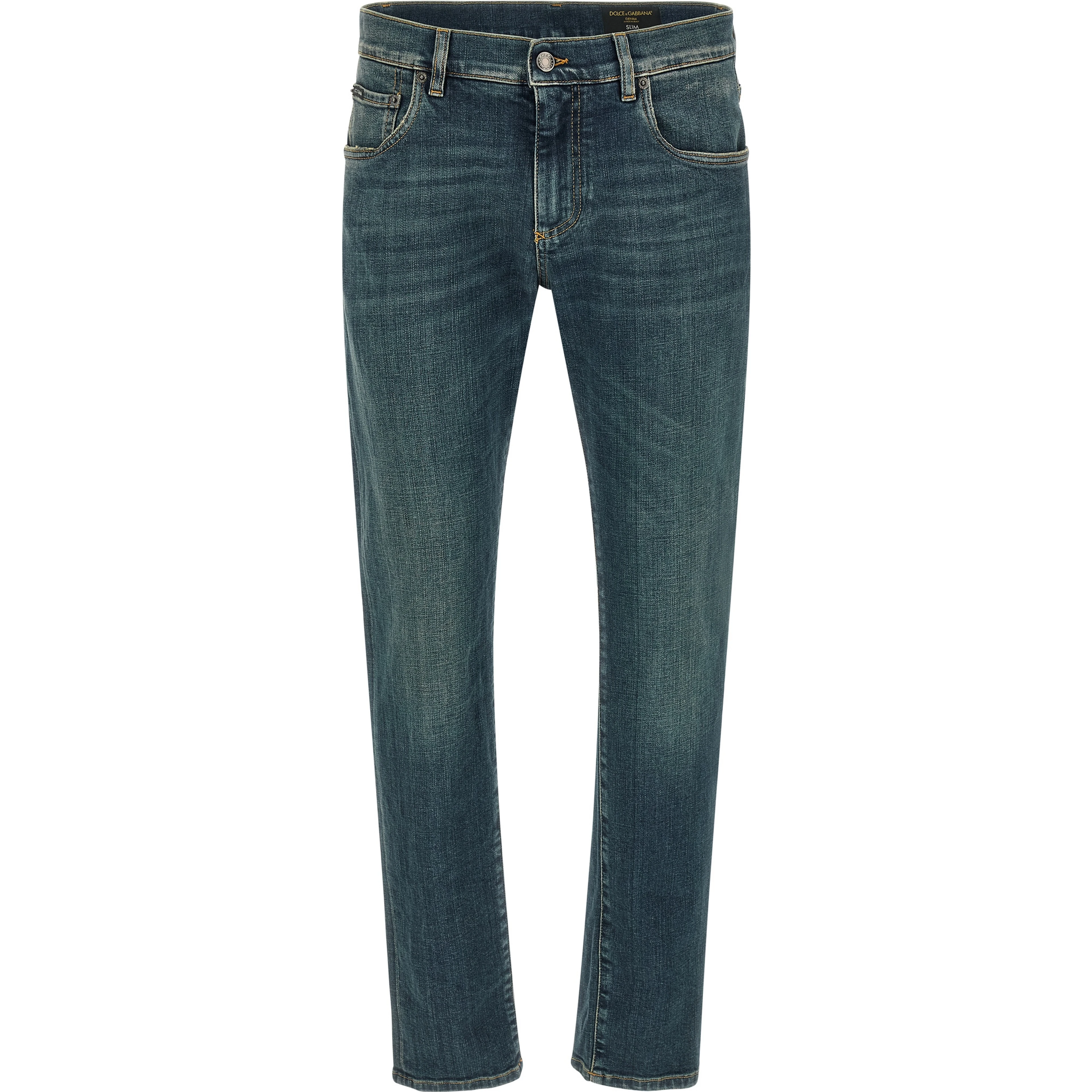 Blue Cotton Slim Fit Jeans