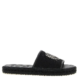 Black Cotton Slides