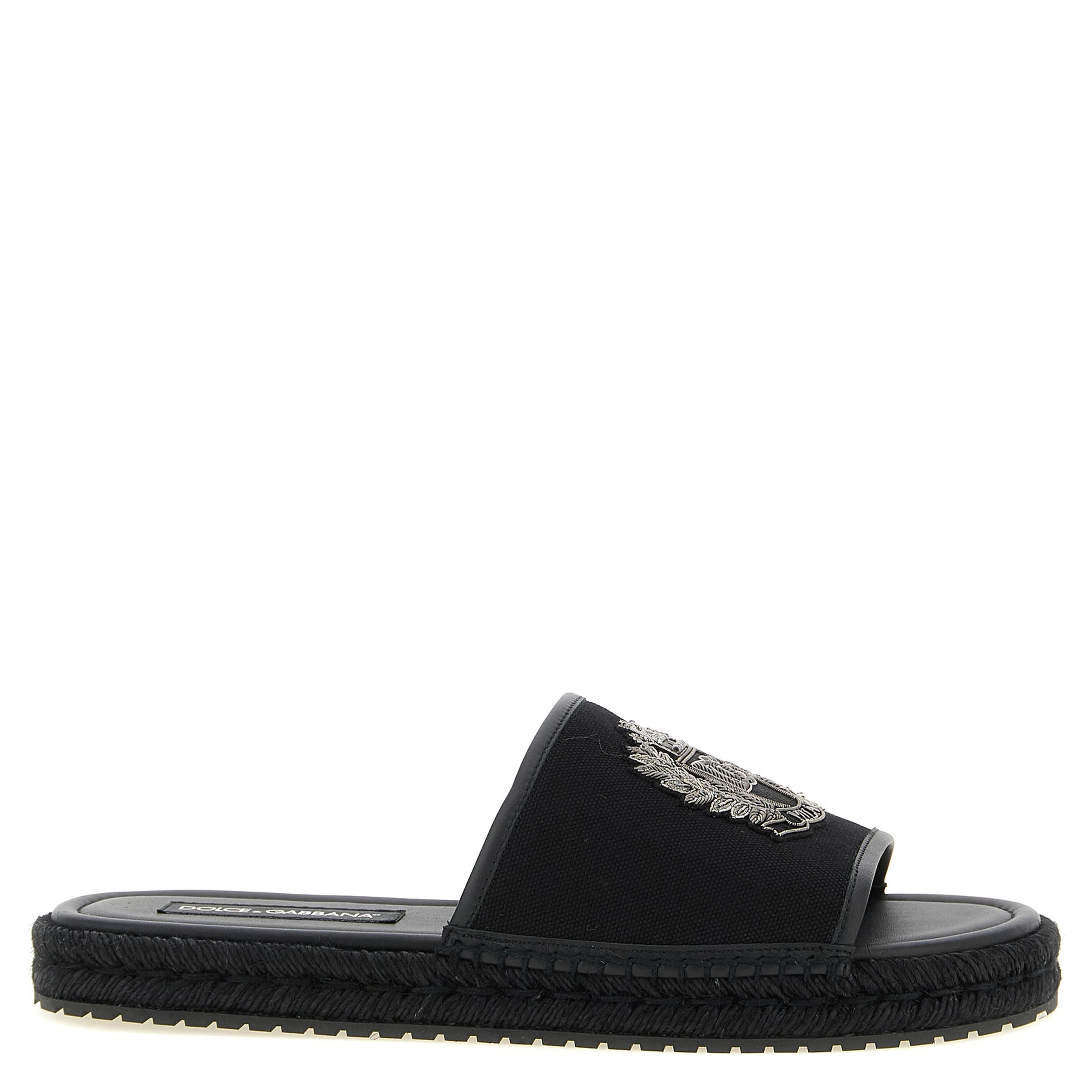 Black Cotton Slides