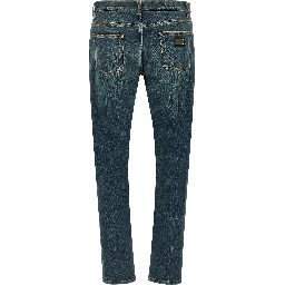 Blue Cotton Slim Fit Jeans