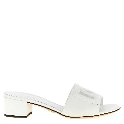 White Calfskin Platform Sandals