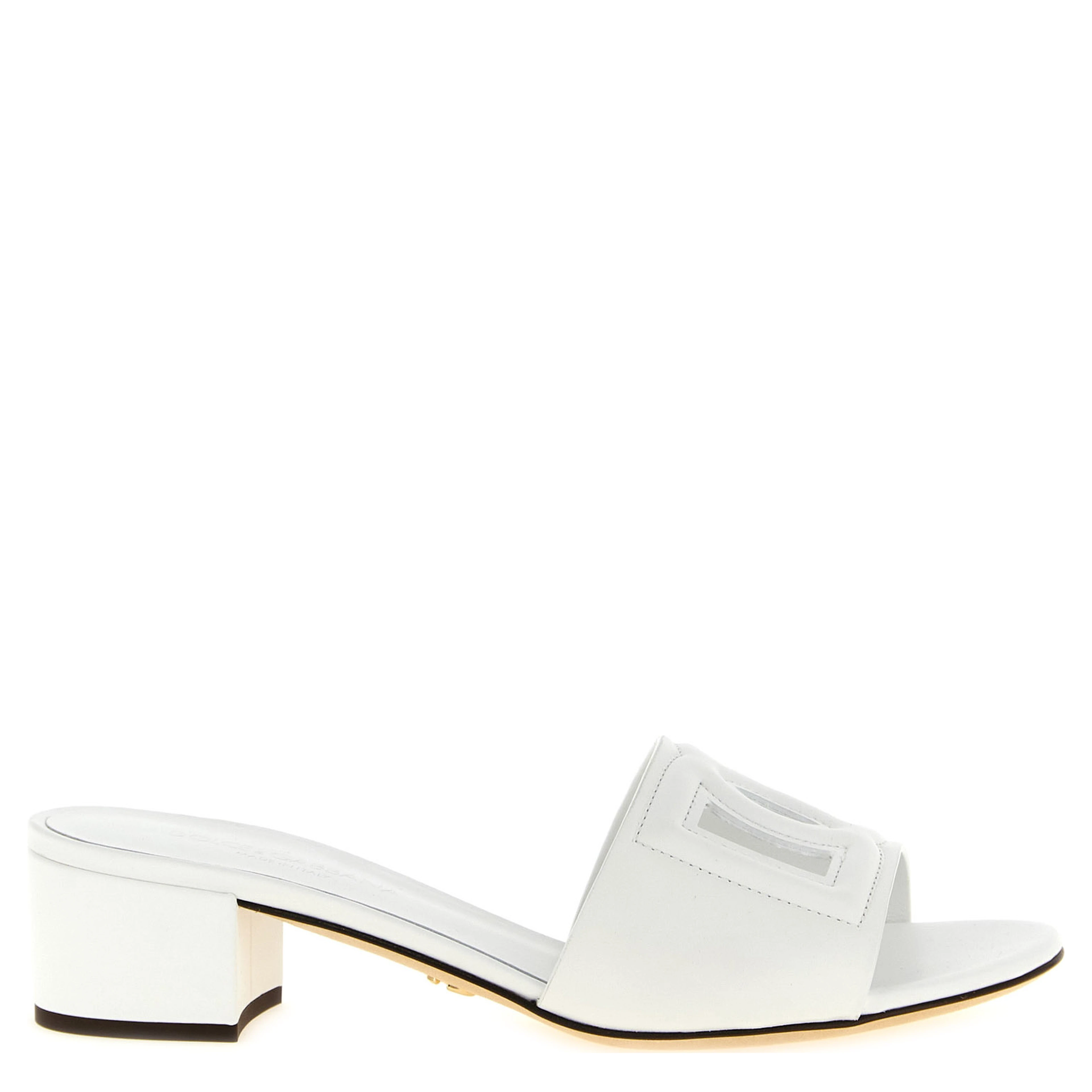 White Calfskin Platform Sandals