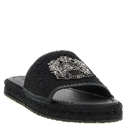 Black Cotton Slides
