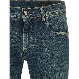Blue Cotton Slim Fit Jeans