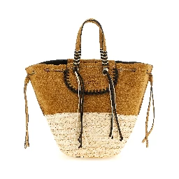 Beige Leather Tote Bag