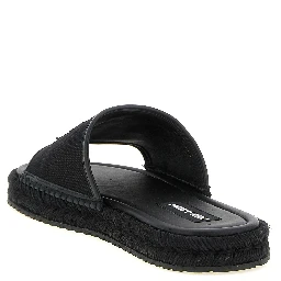 Black Cotton Slides