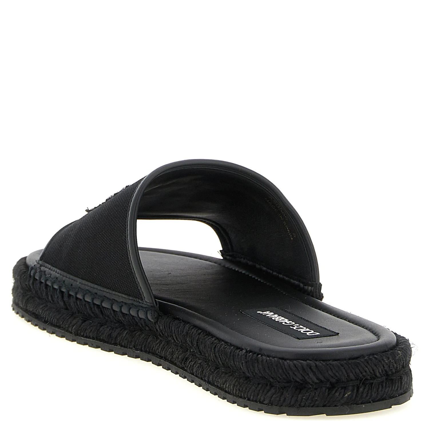 Black Cotton Slides