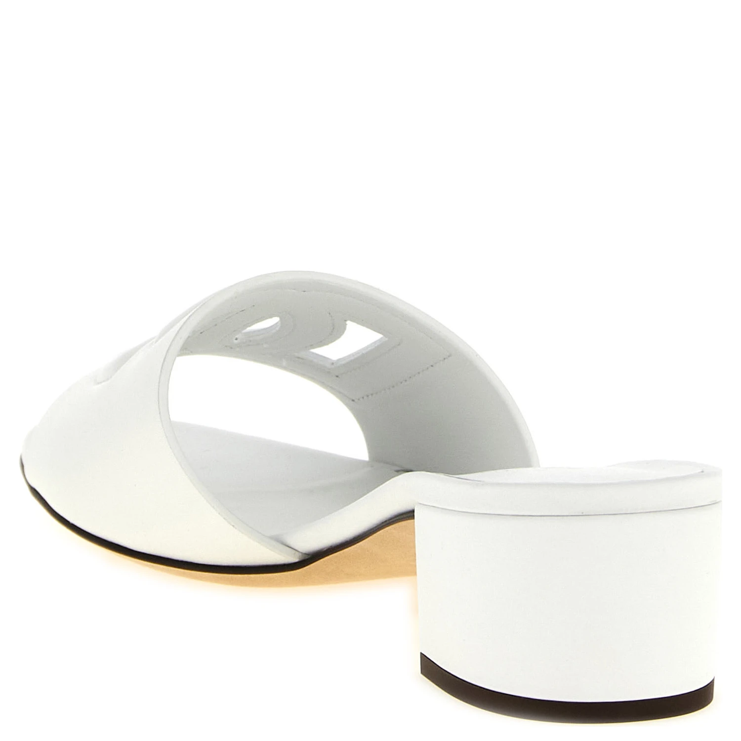 White Calfskin Platform Sandals