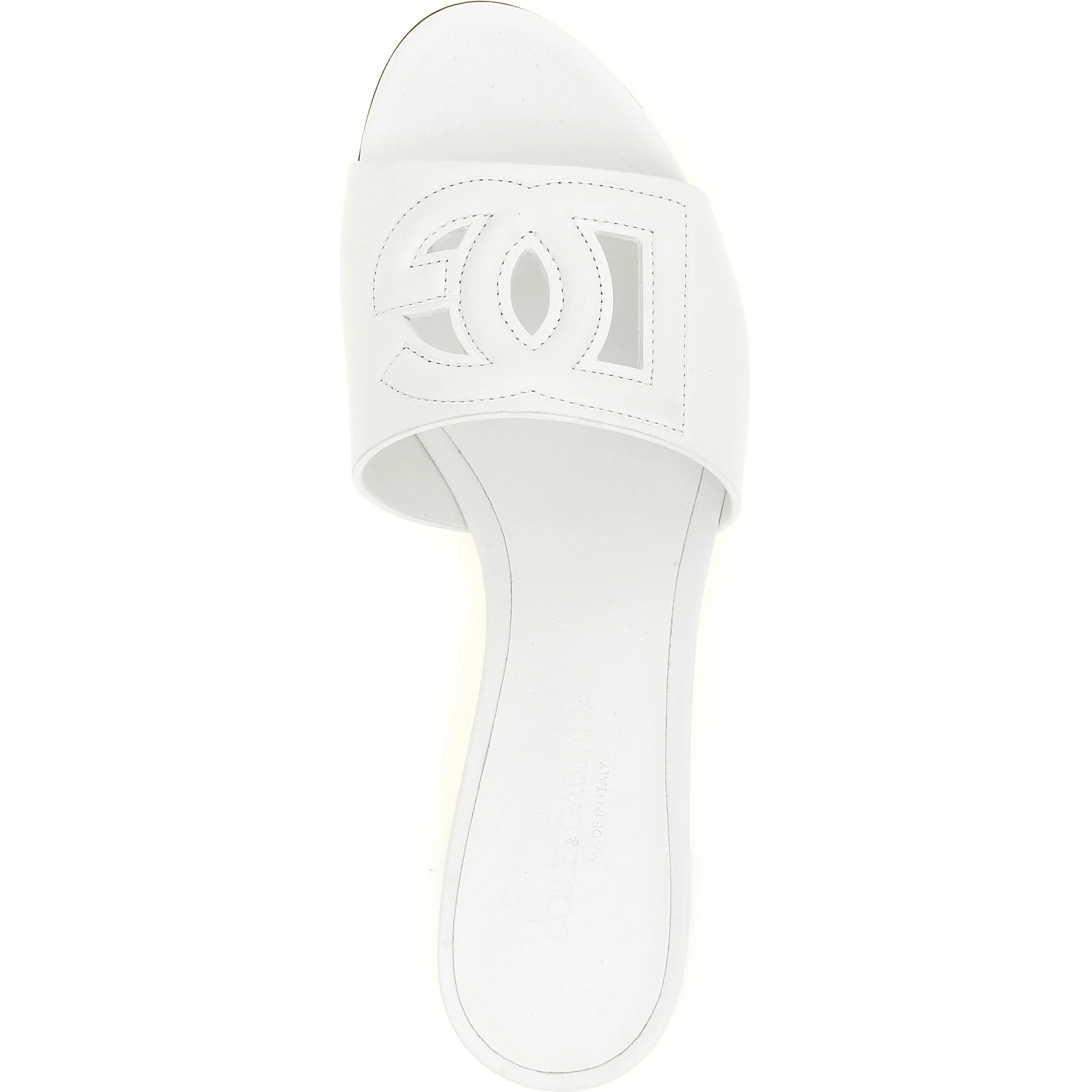 White Calfskin Platform Sandals
