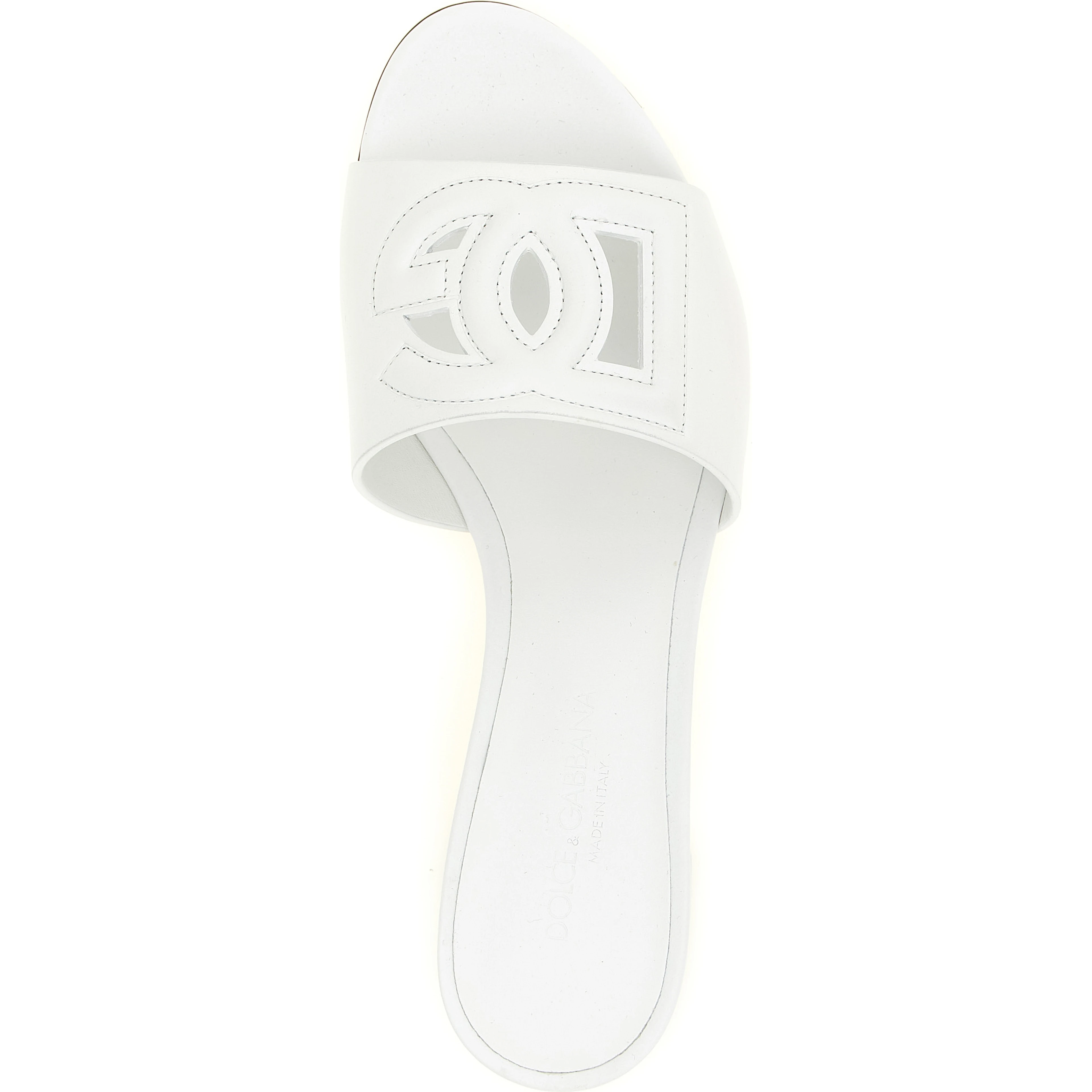 White Calfskin Platform Sandals