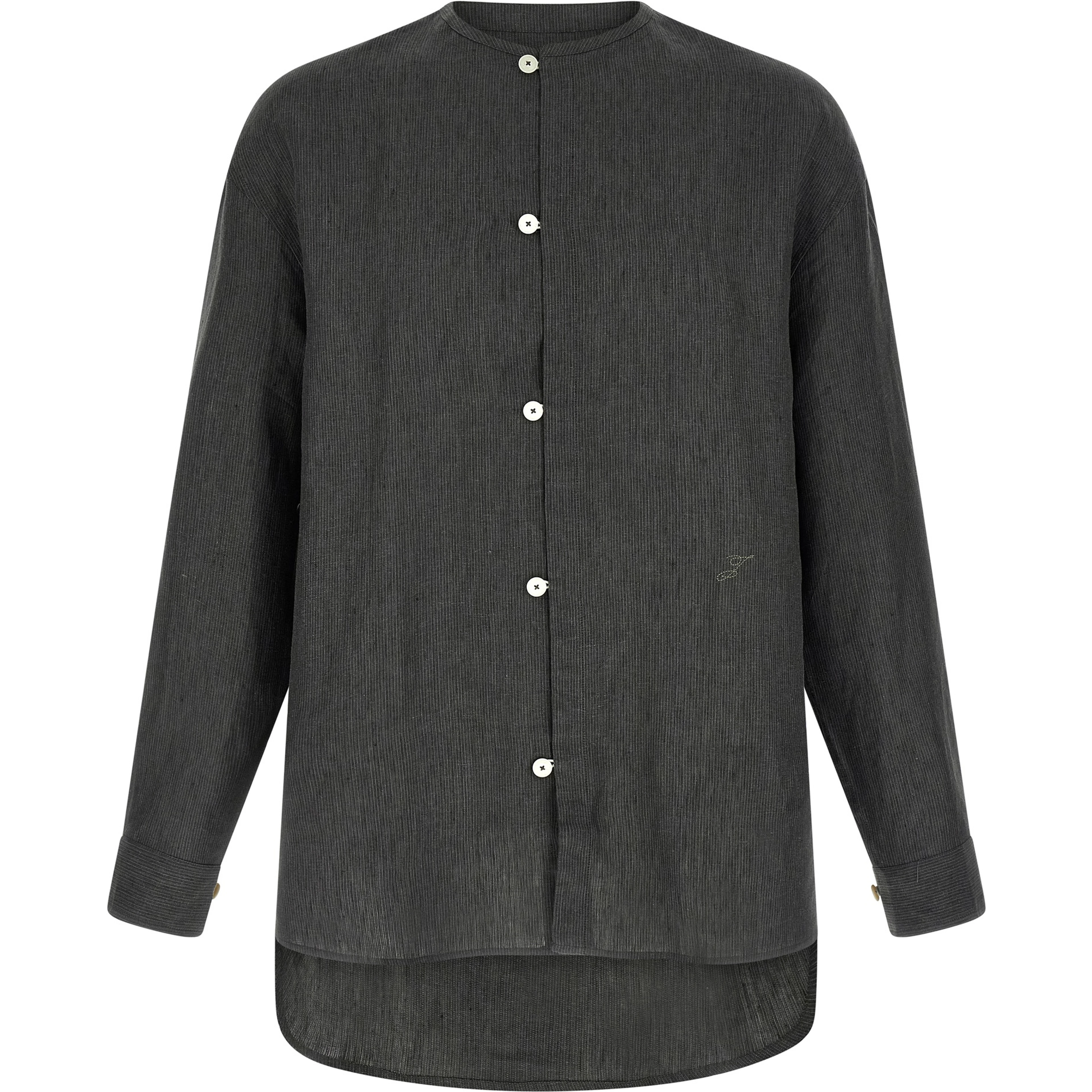Gray Linen Blouse