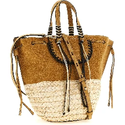 Beige Leather Tote Bag