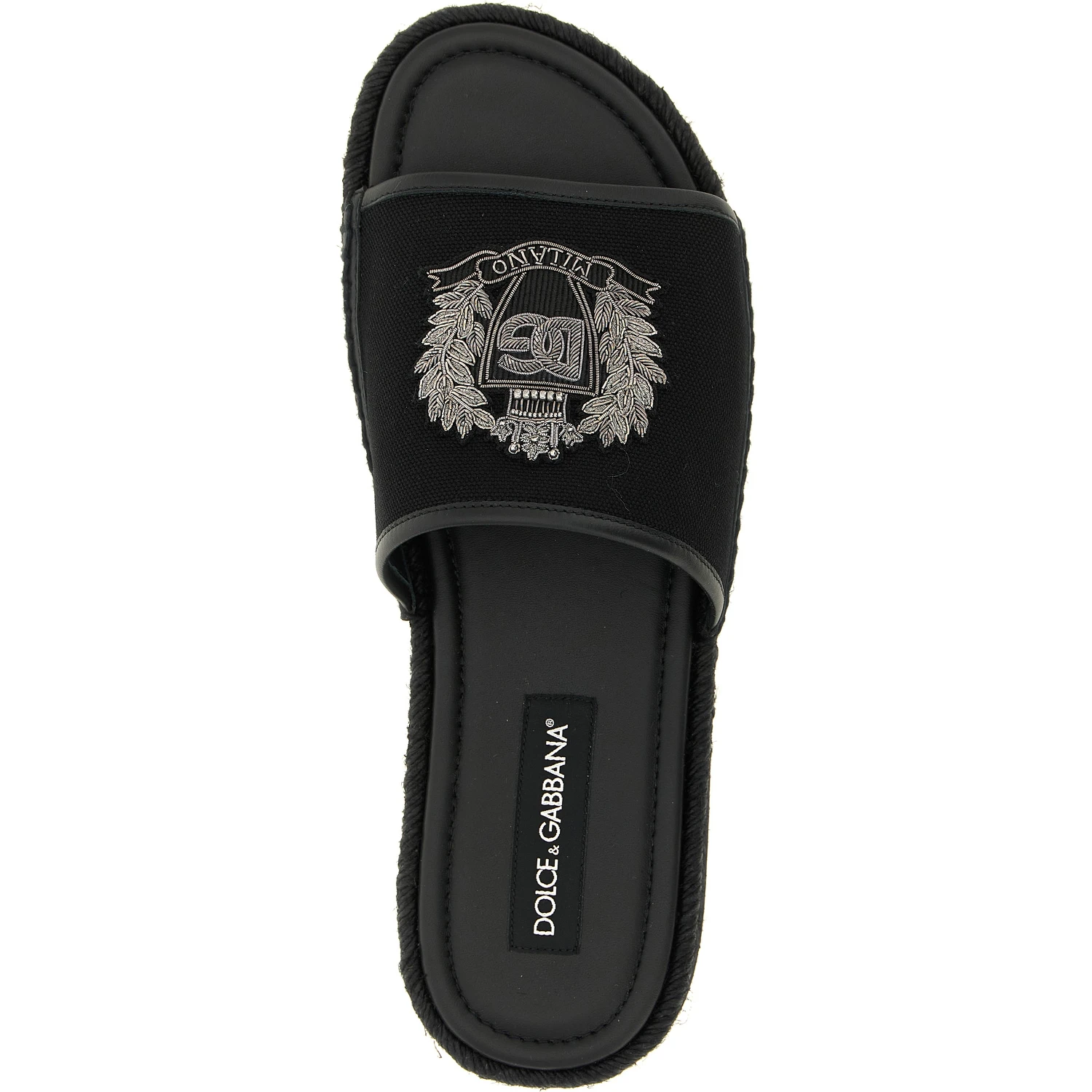 Black Cotton Slides