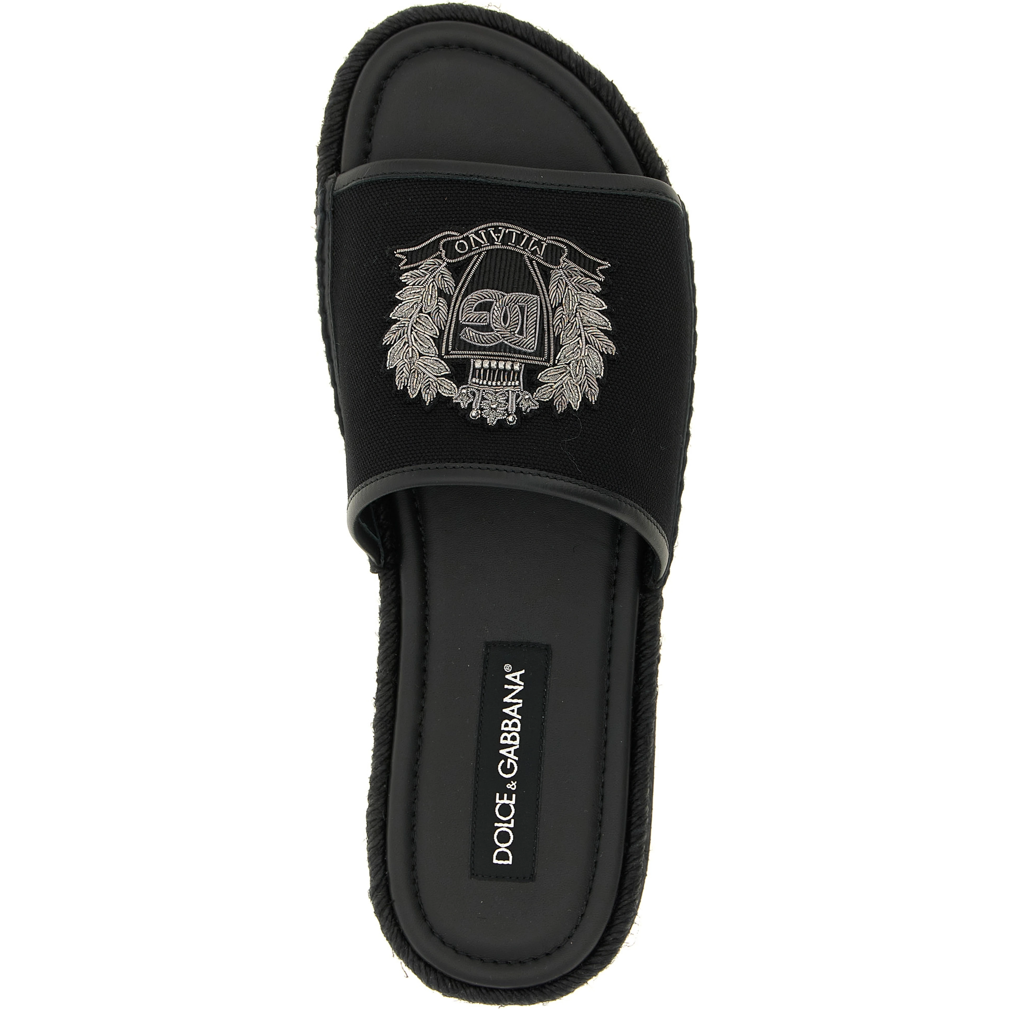 Black Cotton Slides
