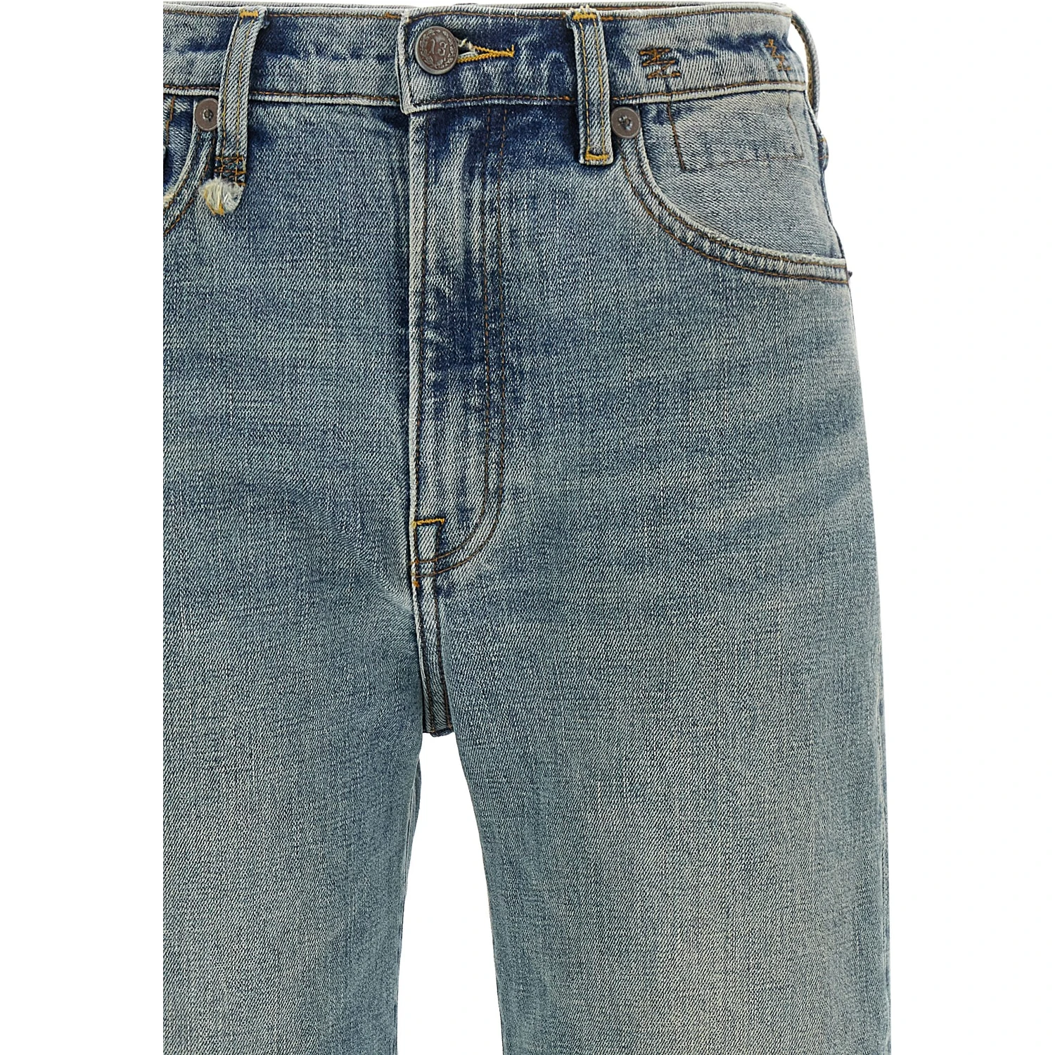 Blue Cotton Flared Jeans