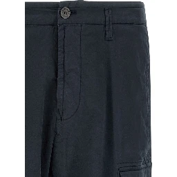 Blue Cotton Cargo Pants