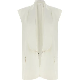 White Viscose Sleeveless Jacket