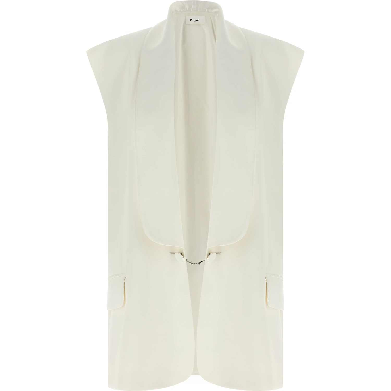 White Viscose Sleeveless Jacket