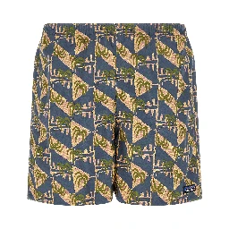 Blue Polyester Swim Shorts