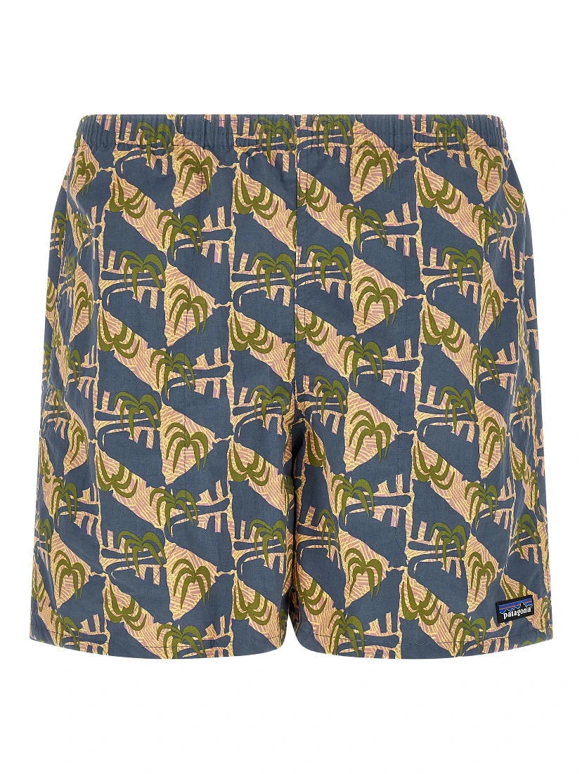 Blue Polyester Swim Shorts