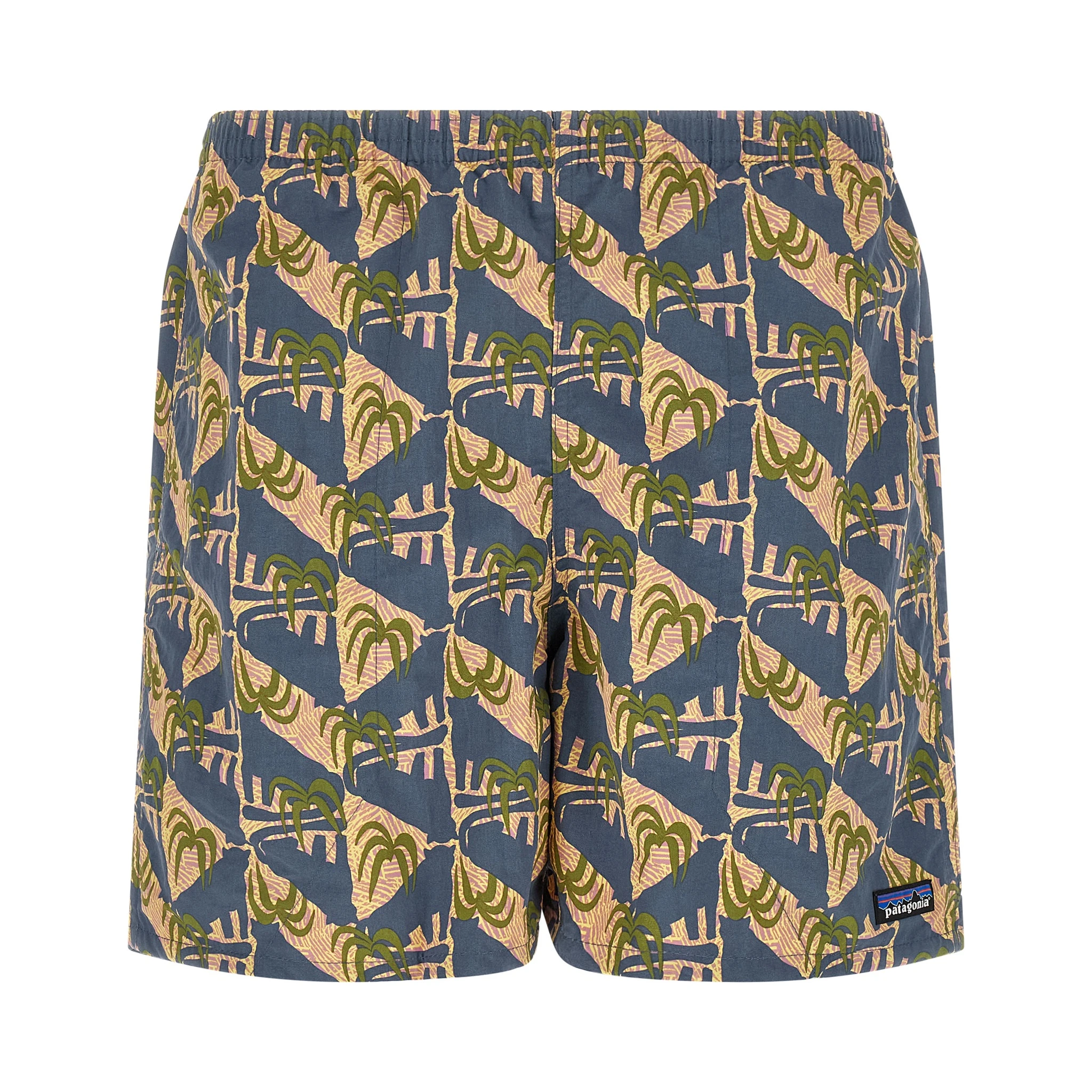 Blue Polyester Swim Shorts