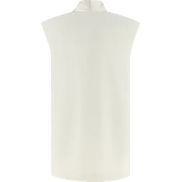 White Viscose Sleeveless Jacket