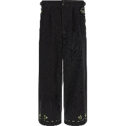 Black Cotton Casual Pants