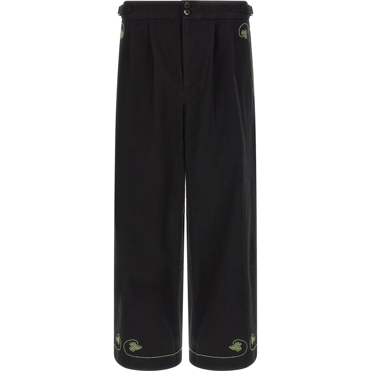 Black Cotton Casual Pants
