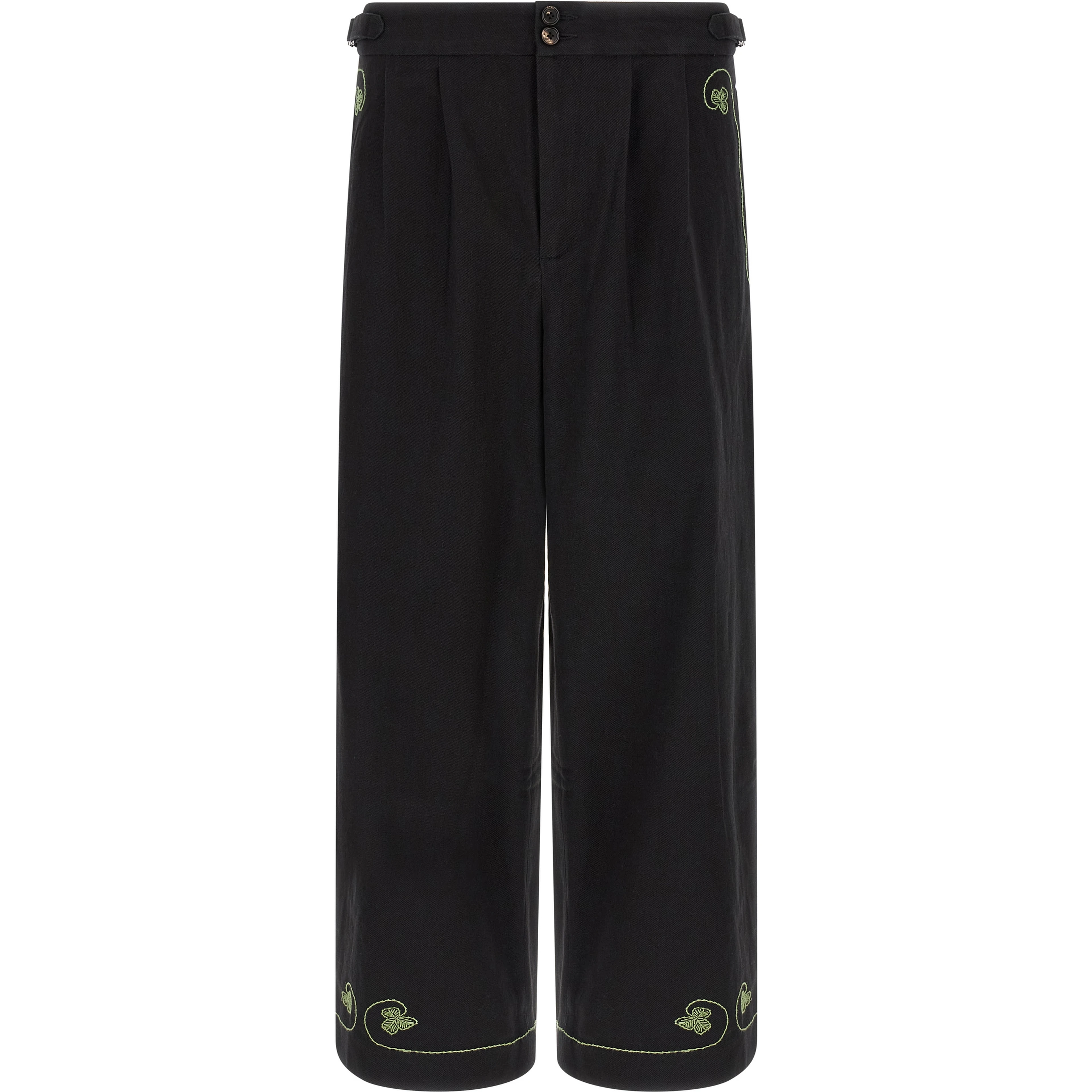 Black Cotton Casual Pants