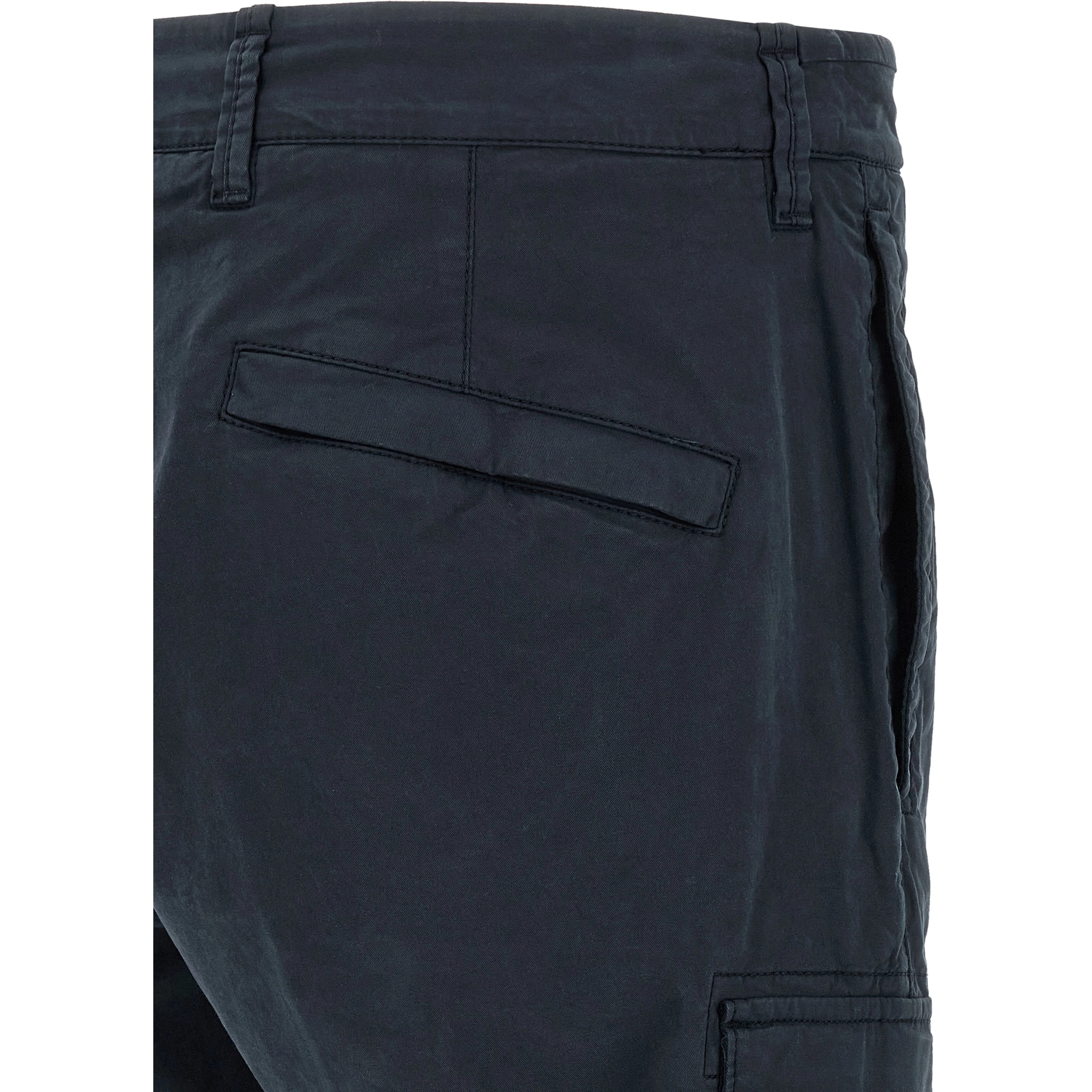Blue Cotton Cargo Pants