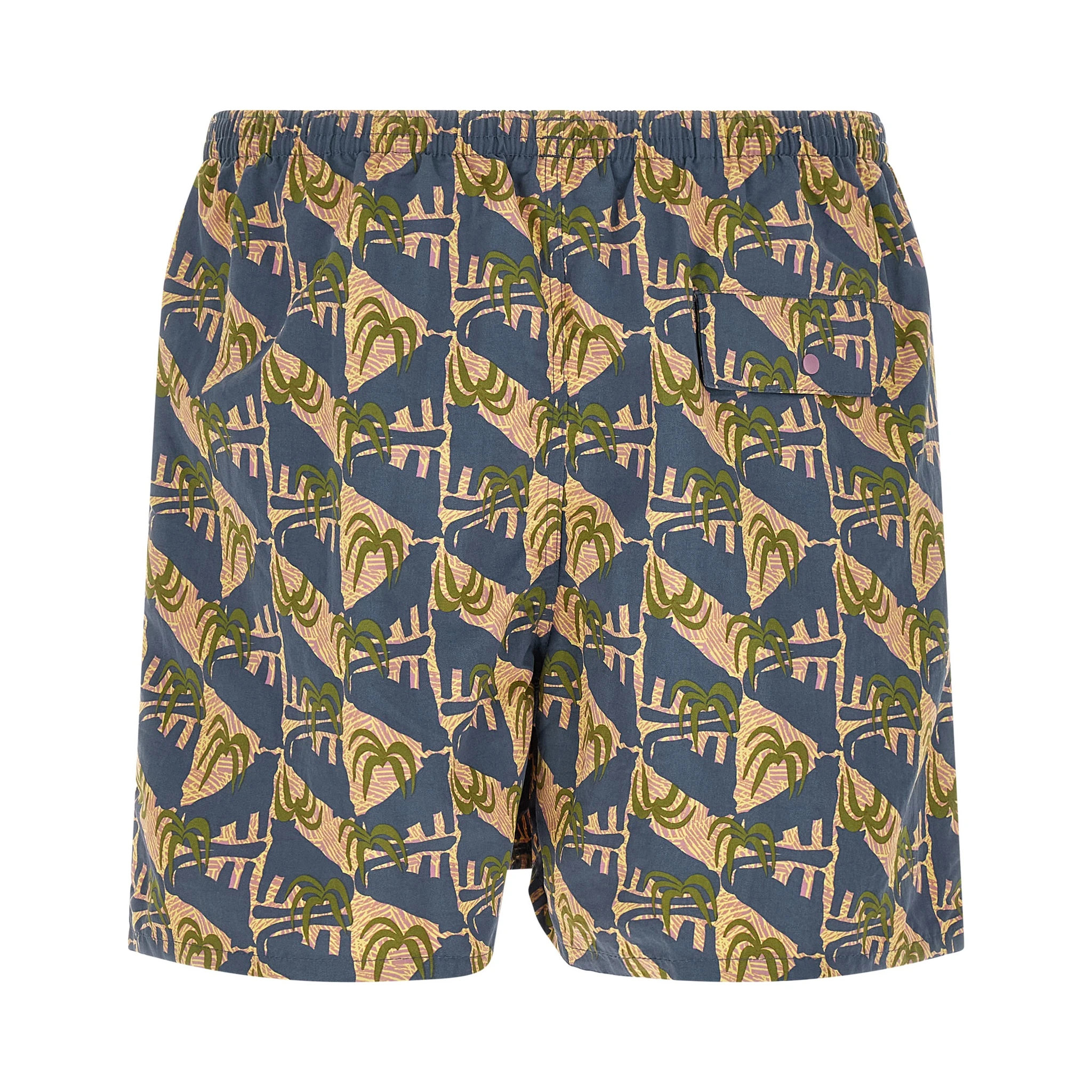 Blue Polyester Swim Shorts