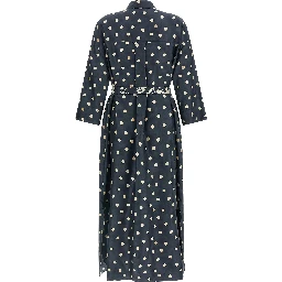 Blue Silk Midi Dress