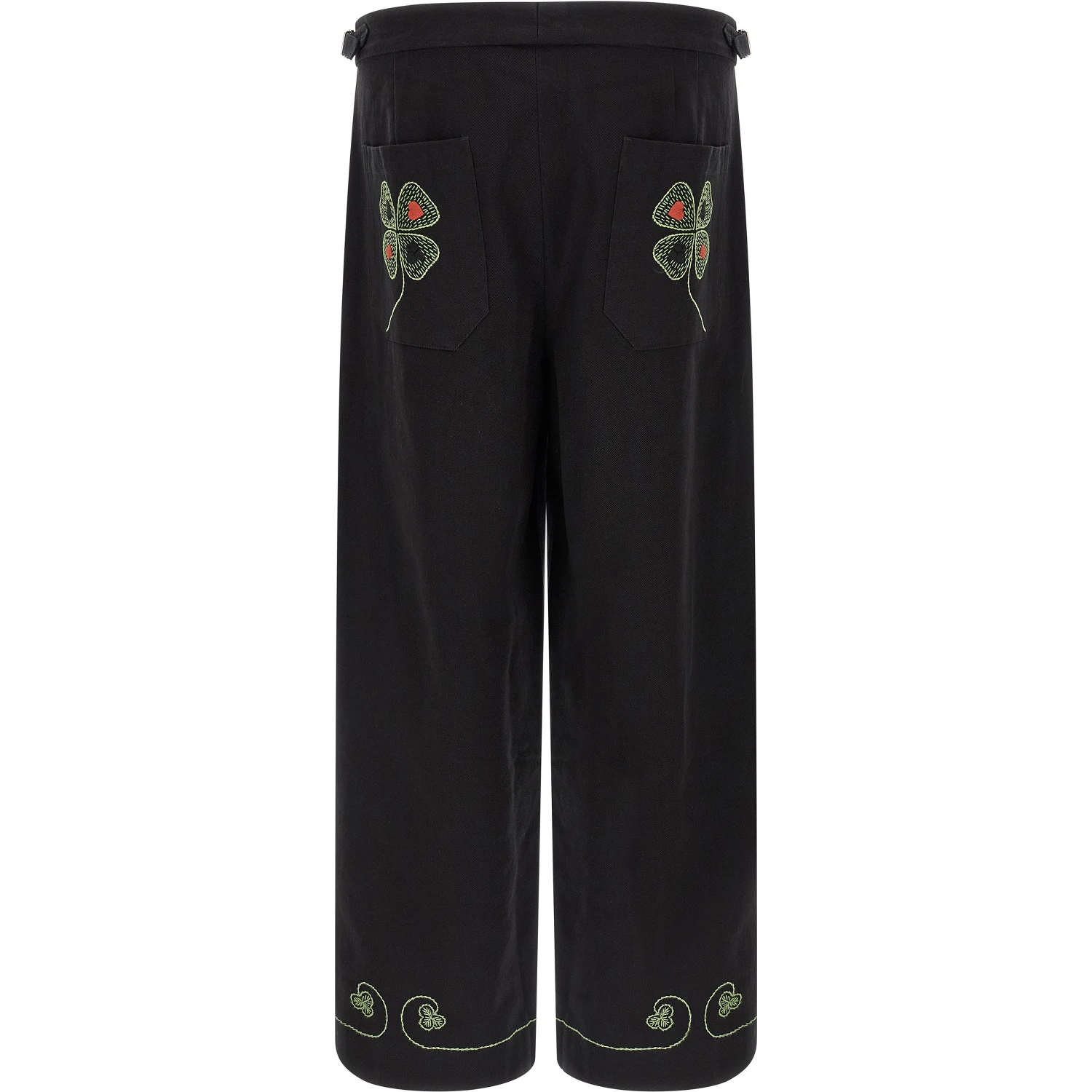 Black Cotton Casual Pants