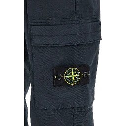 Blue Cotton Cargo Pants