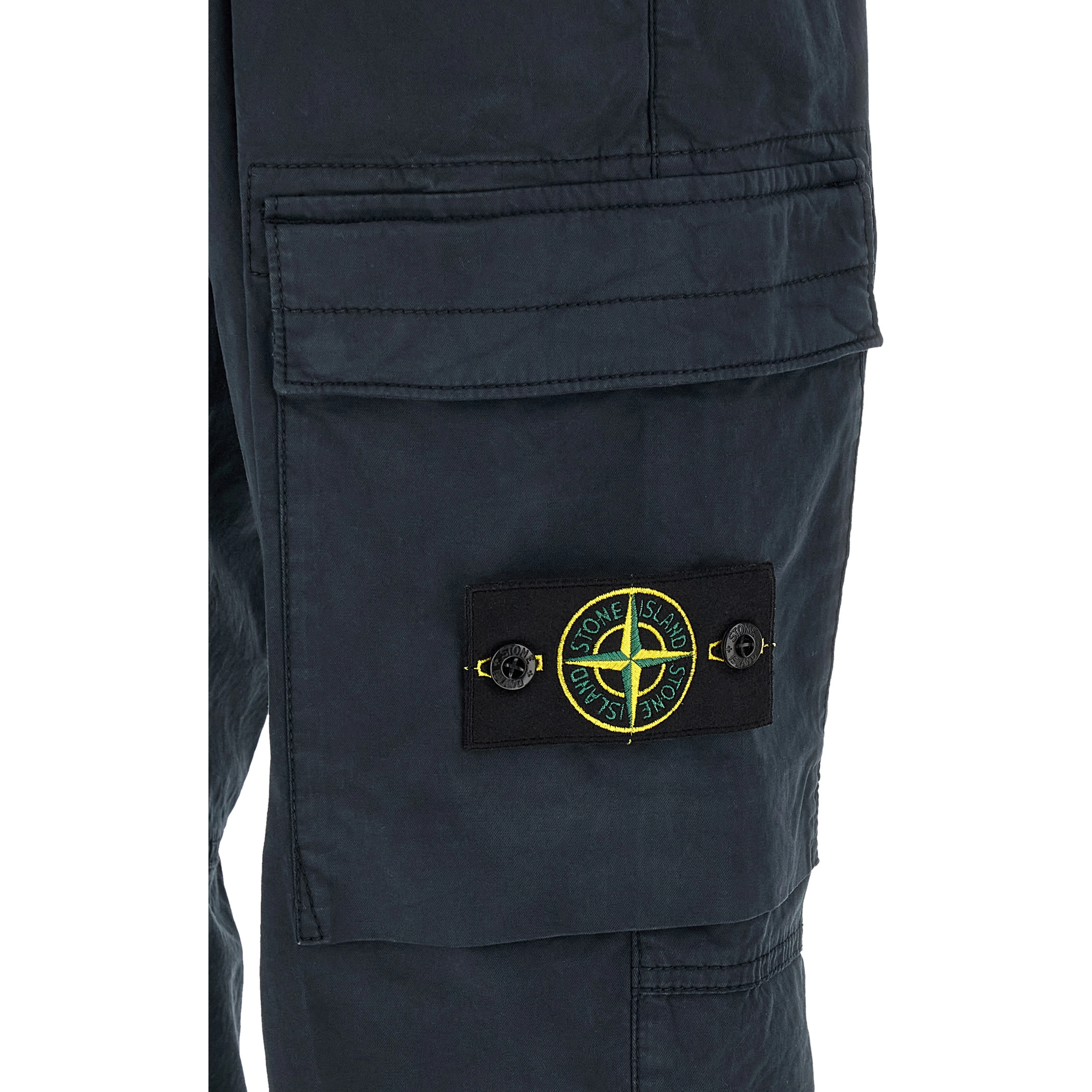 Blue Cotton Cargo Pants