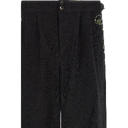 Black Cotton Casual Pants