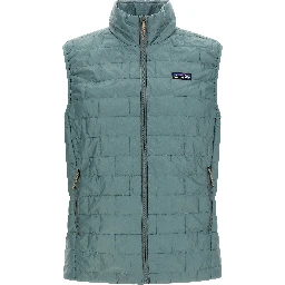 Blue Polyester Sleeveless Jacket