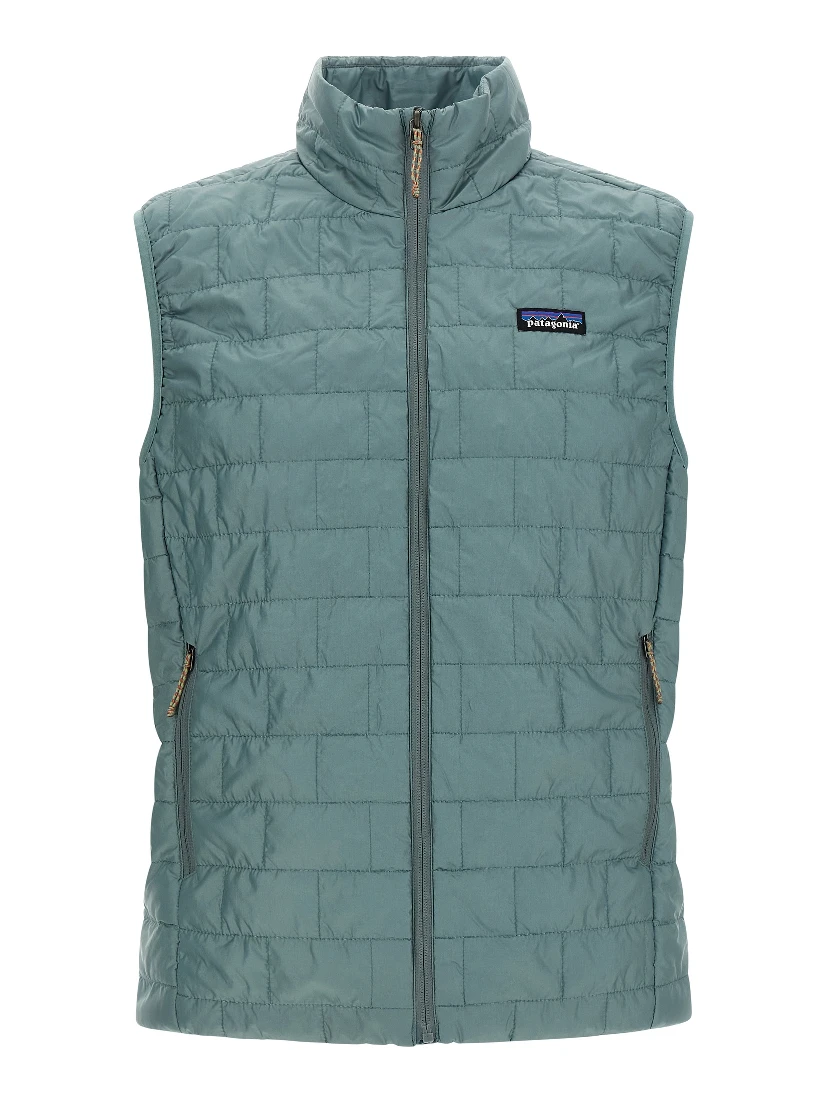 Blue Polyester Sleeveless Jacket