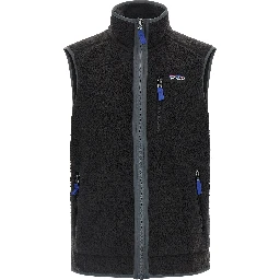 Black Polyester Sleeveless Jacket