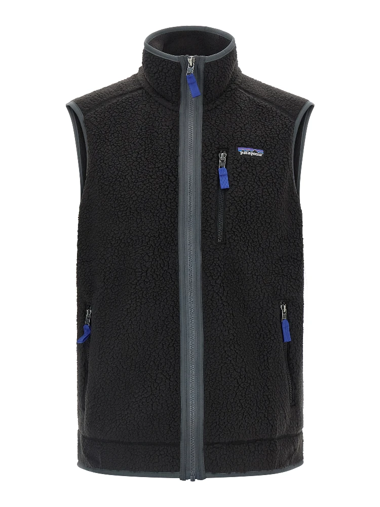 Black Polyester Sleeveless Jacket