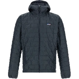Blue Polyester Full-Length Jacket