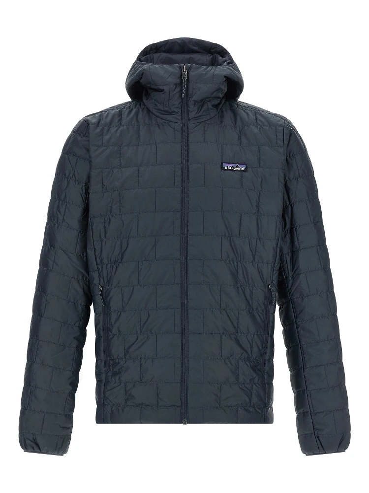 Blue Polyester Full-Length Jacket