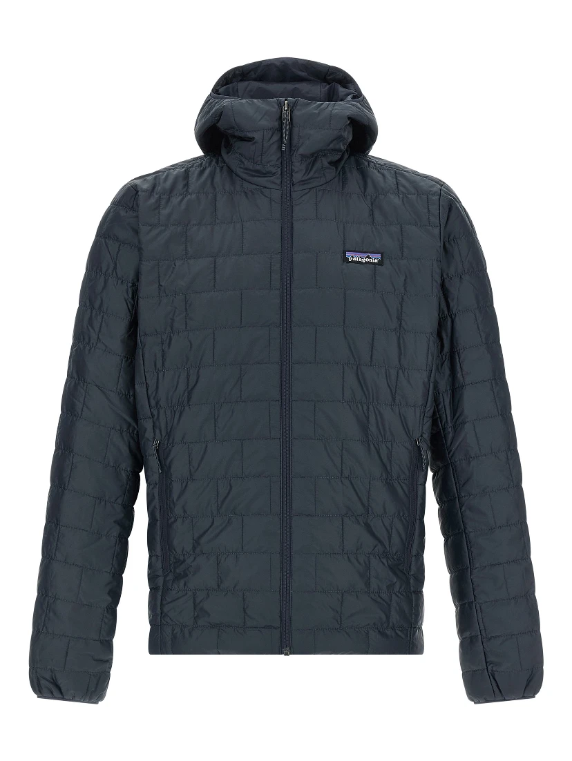 Blue Polyester Full-Length Jacket