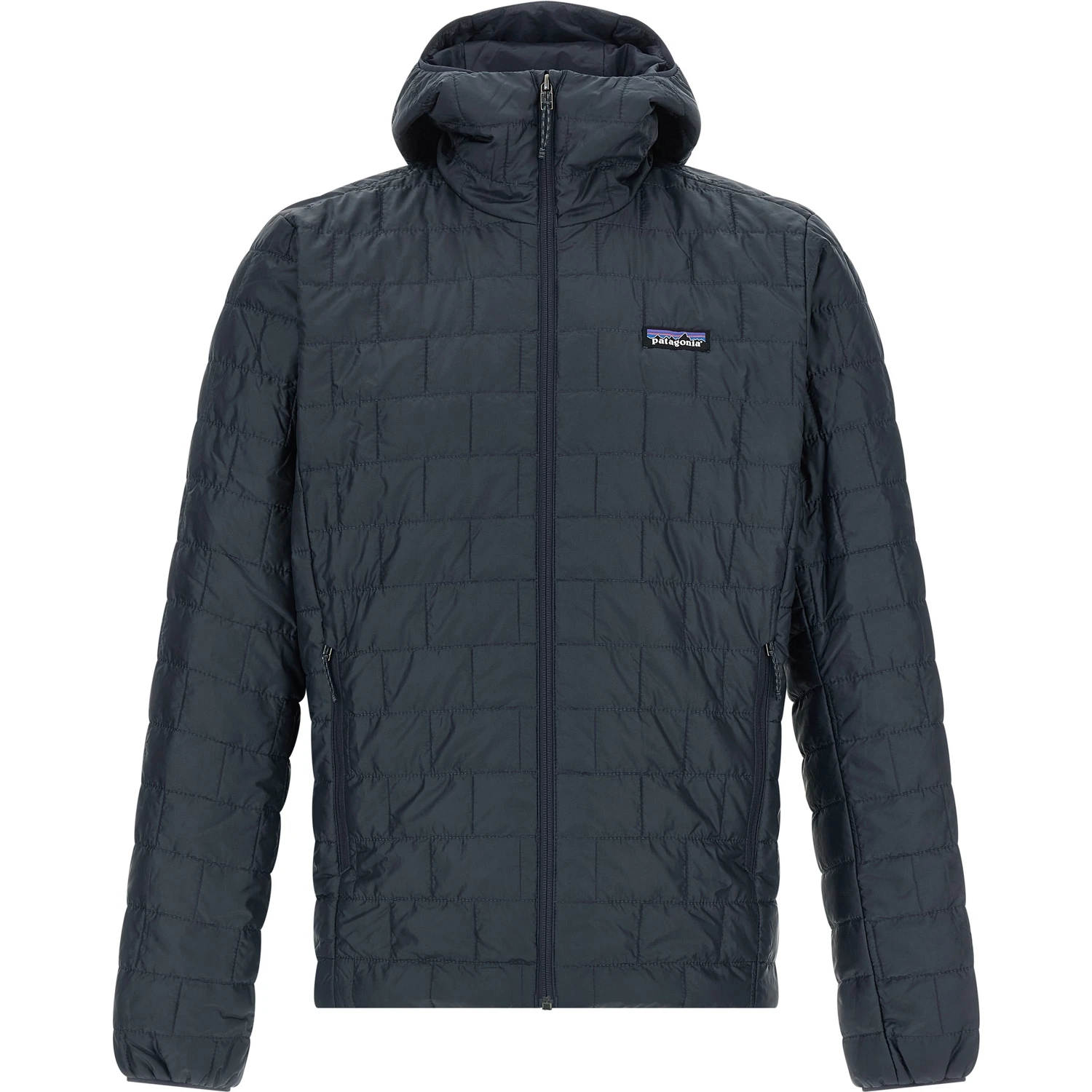 Blue Polyester Full-Length Jacket