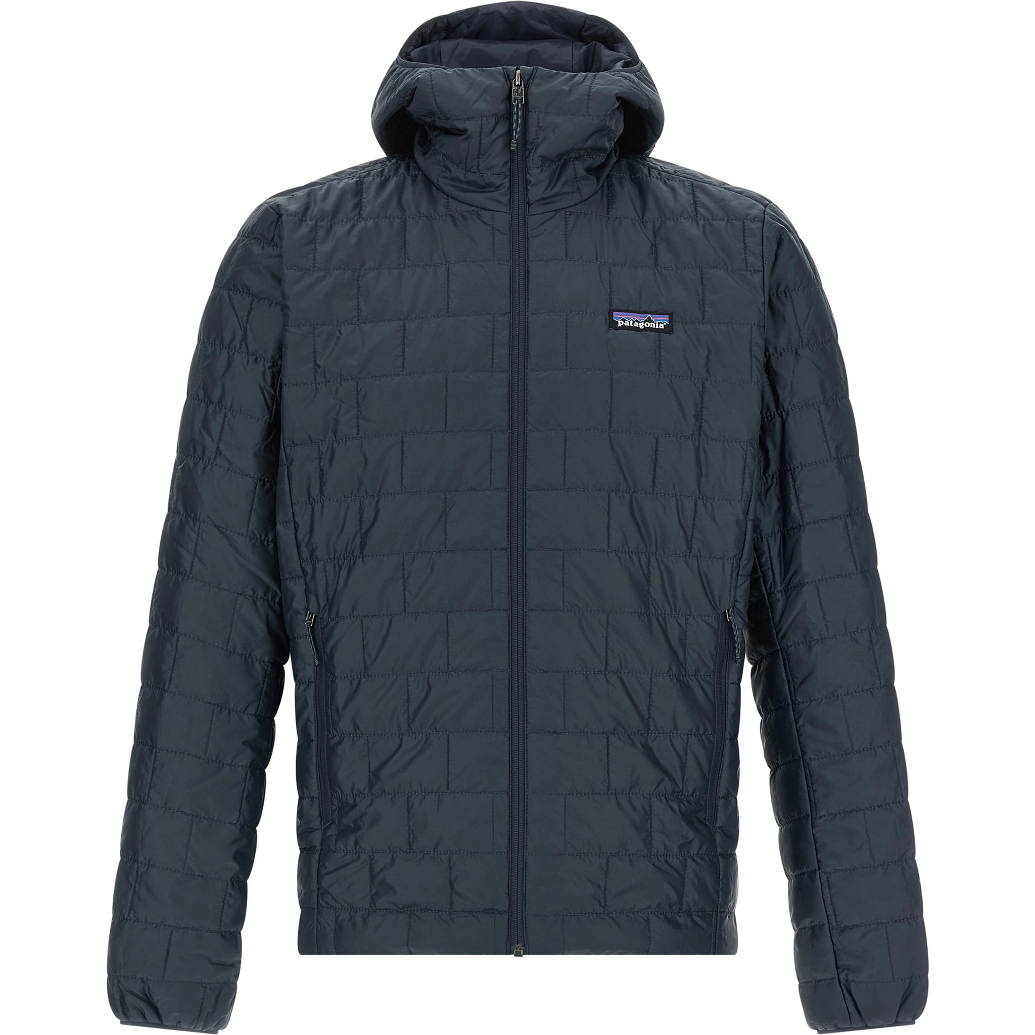 Blue Polyester Full-Length Jacket
