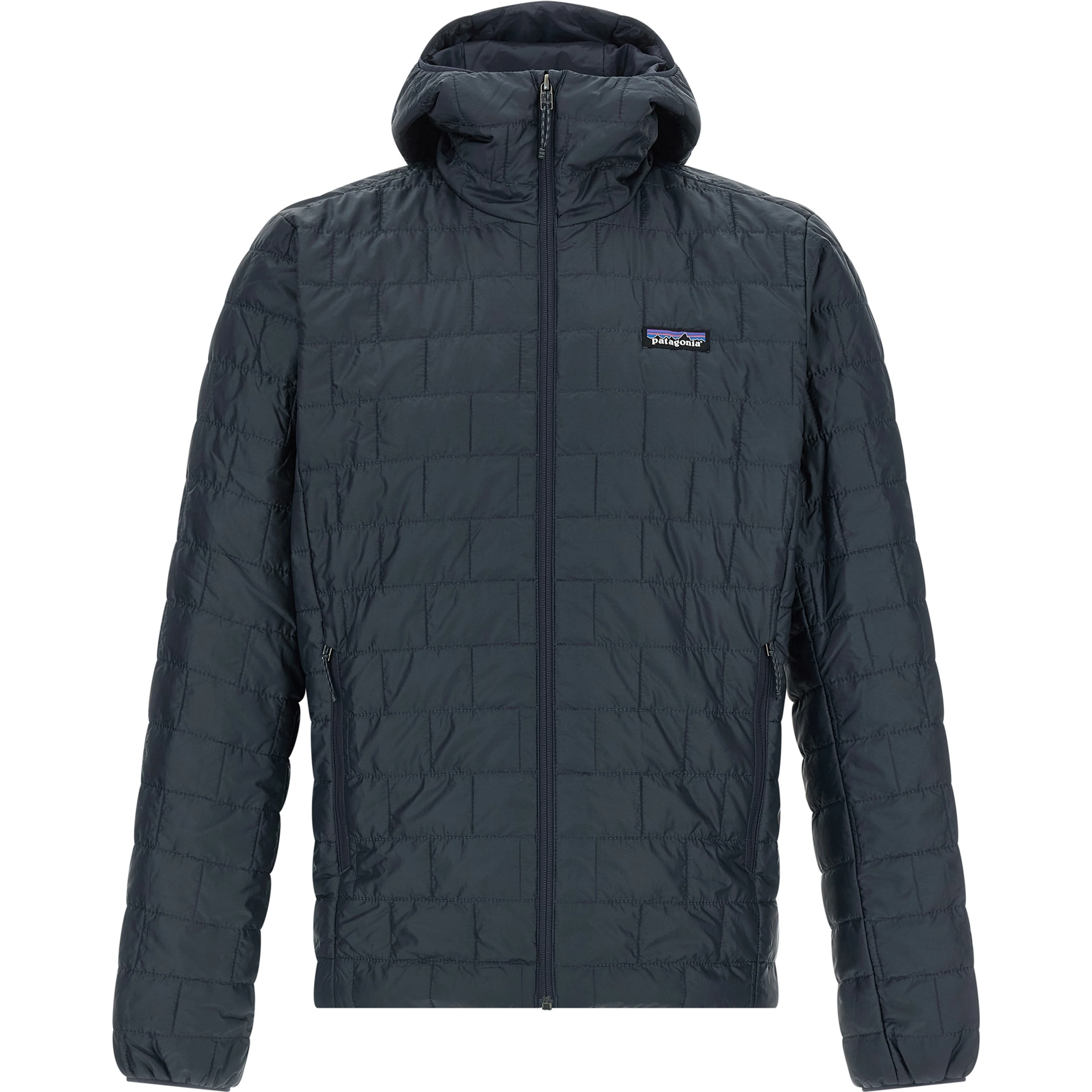 Blue Polyester Full-Length Jacket