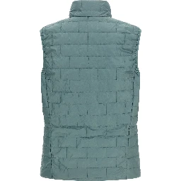 Blue Polyester Sleeveless Jacket