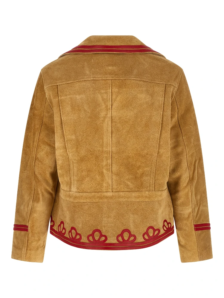 Beige Cowhide Leather Jacket alternative