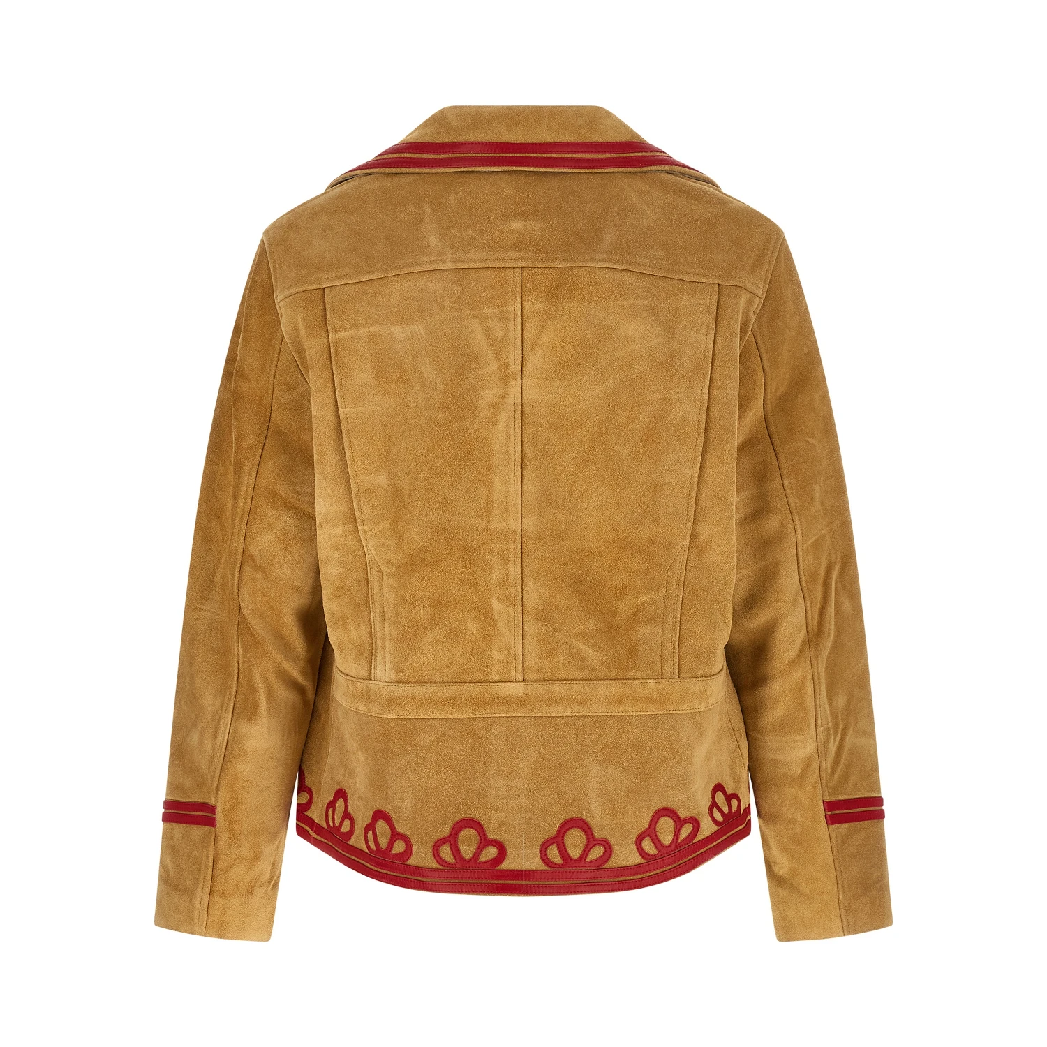 Beige Cowhide Leather Jacket