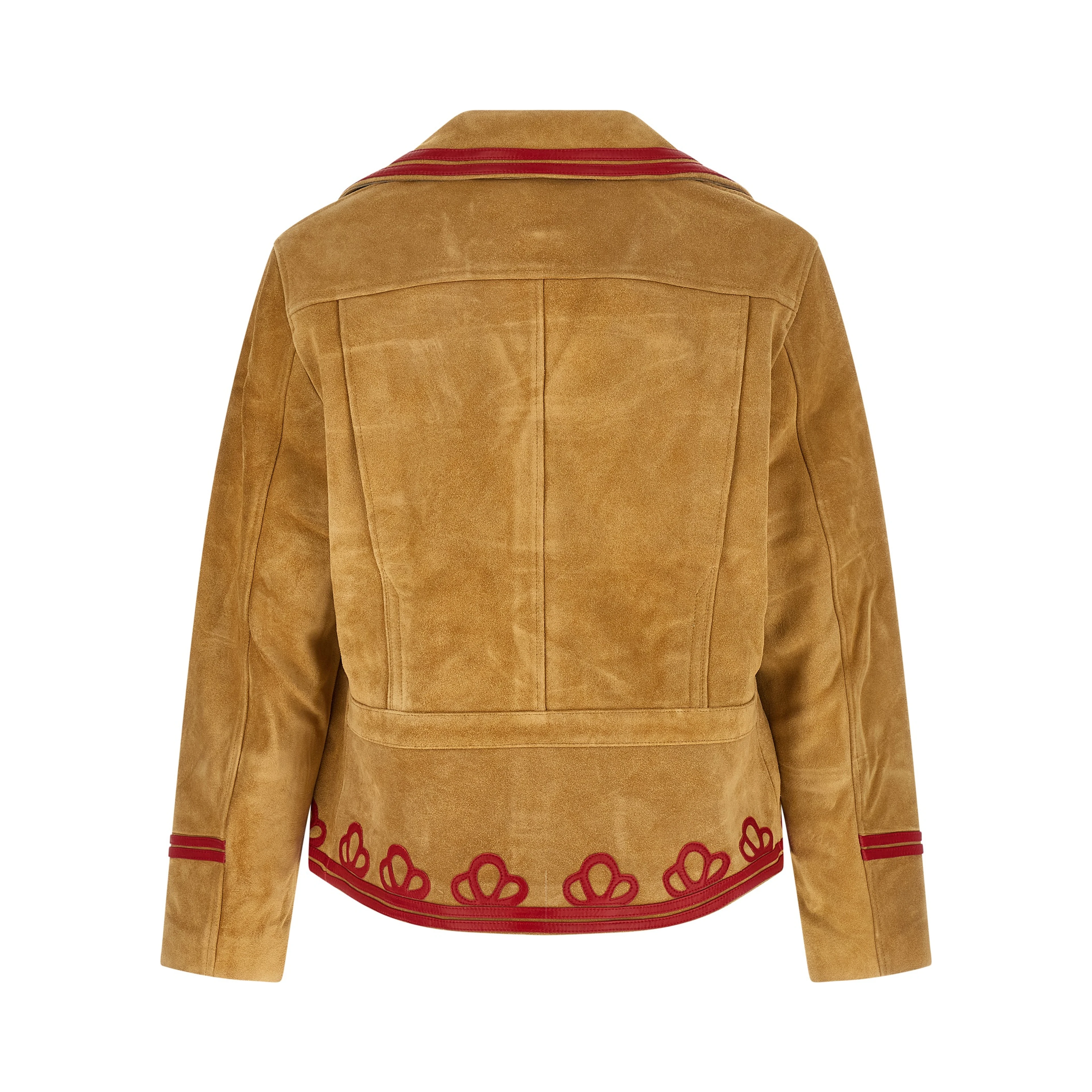 Beige Cowhide Leather Jacket